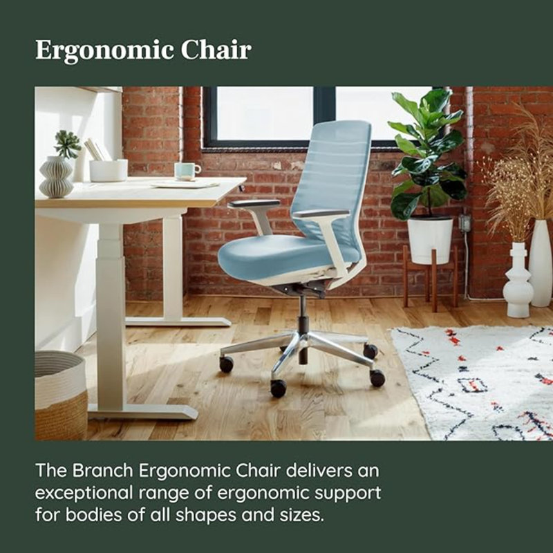 Branch Ergonomic Chair - A Versatile Desk Chair With Adjustable Lumbar Support, Breathable Mesh Backrest, And Smooth Wheels - Experience Optimal Comfort And Support