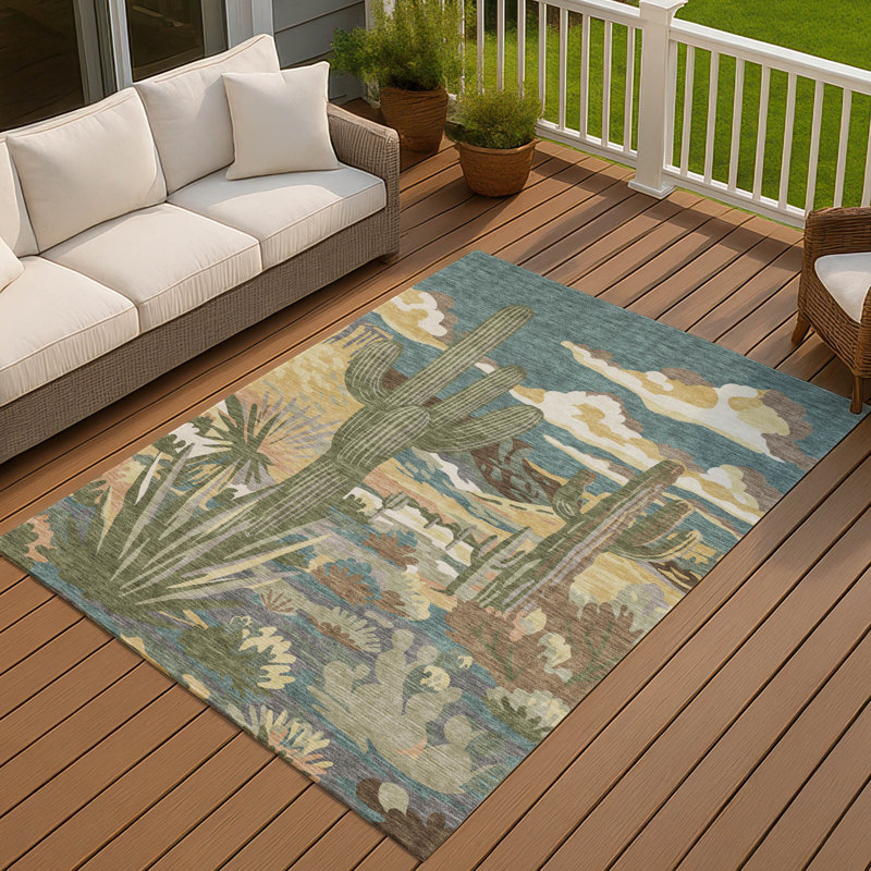 Machine Washable Indoor/Outdoor Chantille ACN2496 Americana Rug, Teal, 2'6" x 3'10"