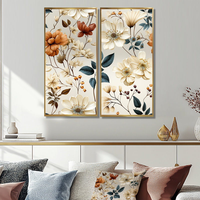 Ismay - chalet blanc, art mural traditionnel, 40" H x 40" W, Impression encadrée flottante, Gold