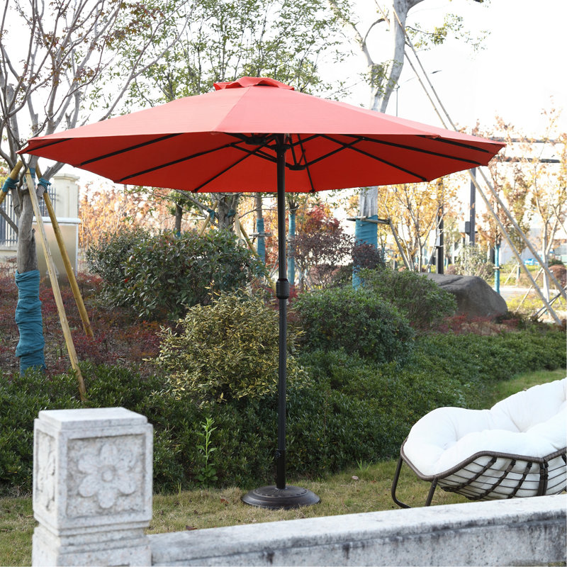 Grand parasol d'extérieur double face 14,8 pi avec manivelle (sans base), Orange