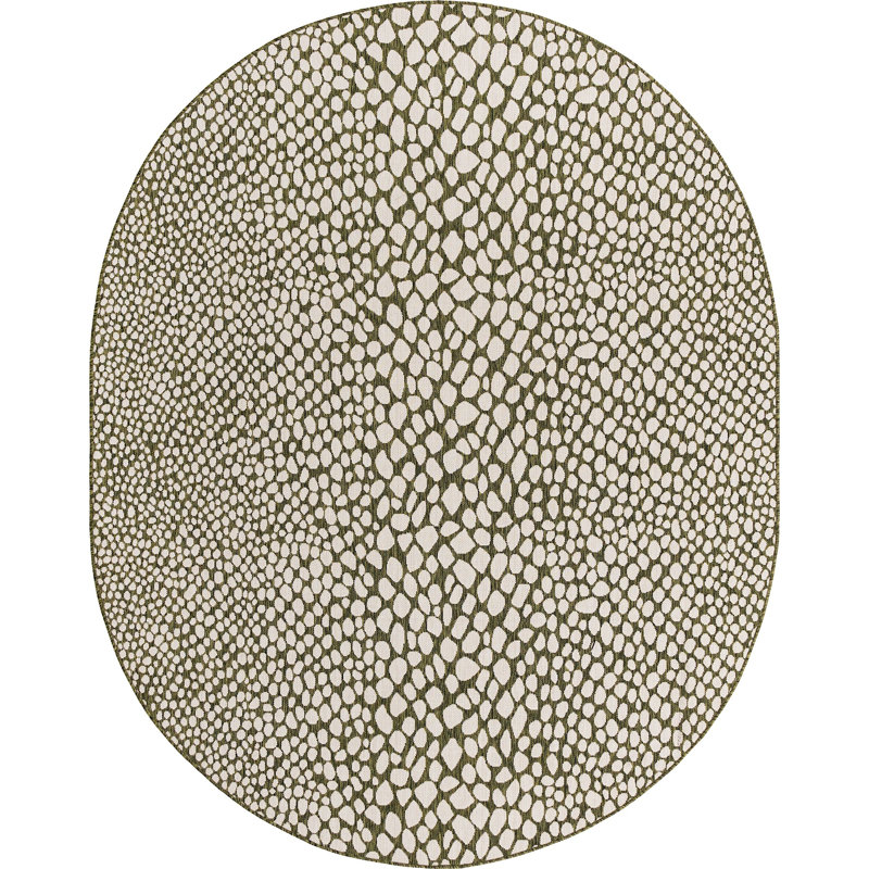 Outdoor Destiny Area Rug Grass Color, Oval 7'10" x 10'