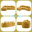 Canapé en chenille de L de 101,1 po de largeur avec quatre coussins décoratifs (jaune)-861510317