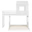 Lit superposé simple en bois sur lit double, lit mezzanine avec maisonnette, maison de campagne, échelle et garde-corps-457616894