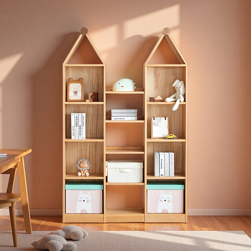 Bibliothèque de rangement de style nordique, (9 tablettes) H 71,18 po x l 45,67 po x P 12,99 po