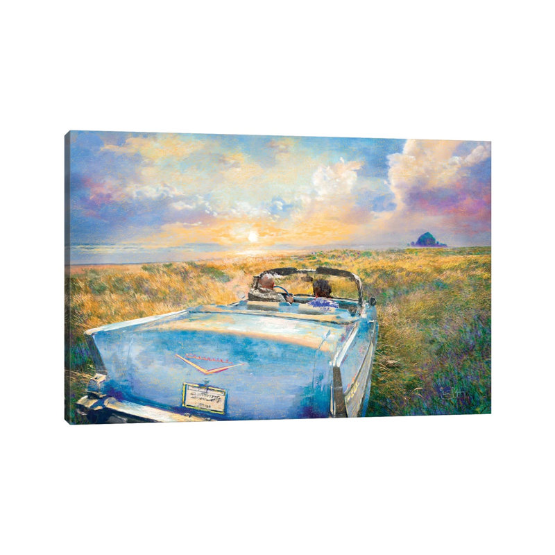 Wheels And Waves - Wrapped Canvas Painting, 20.32 cm H x 30.48 cm W