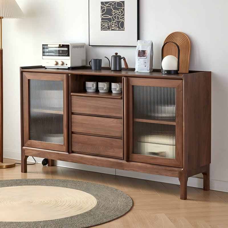 Buffet 55,12 po en bois de chêne brun