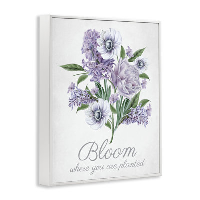 Vintage Bloom Phrase White Framed Giclee Art by Lettered and Lined