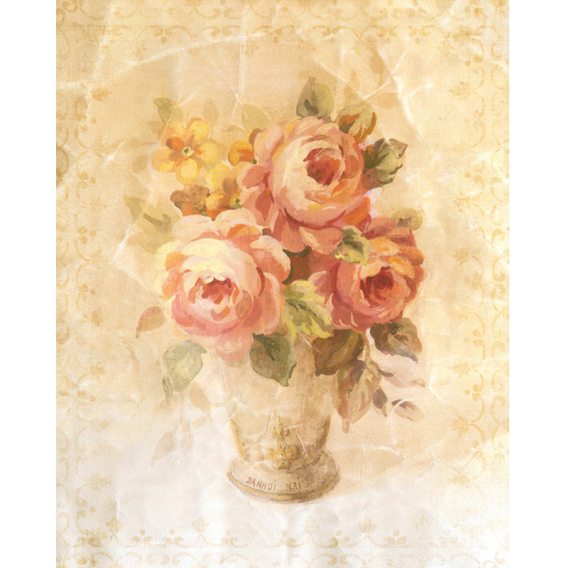 Roses roses délavées, H 24 po x l 19 po