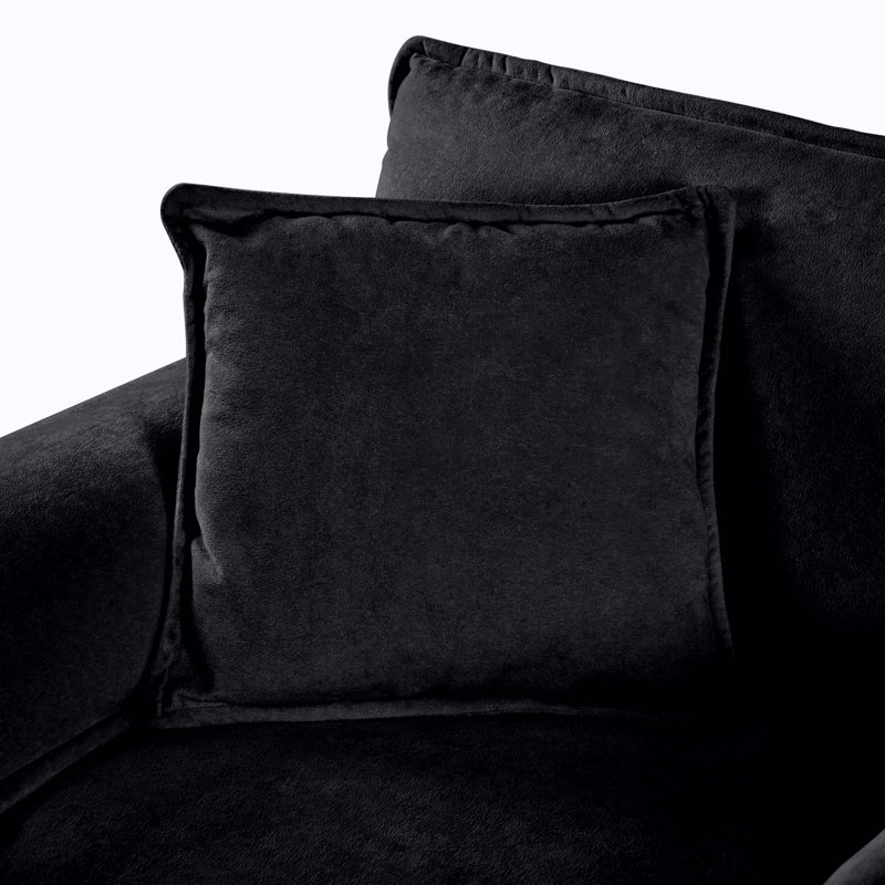 Chenille pour le salon, 2 avec siège mi-ferme moelleux, causeuse noire, compartiments de rangement, pièce, Noir