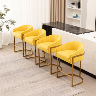 Upholstered 27'' Counter Stool with Metal Frame (Set Of 4)
