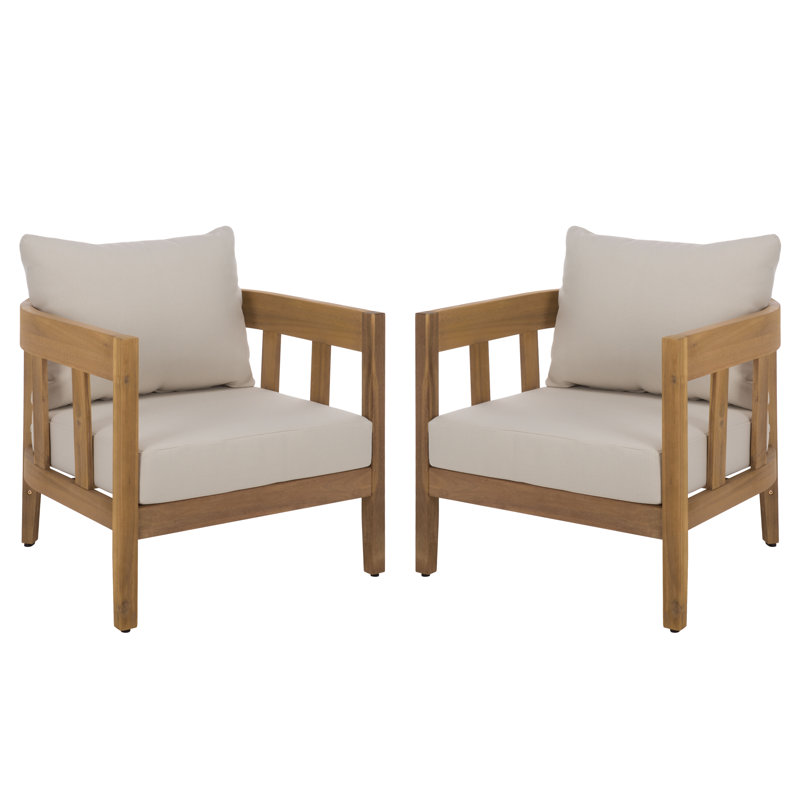 Ensemble de 2 chaises de patio Dasmon, Oak/Ivory