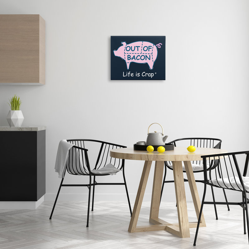 Drôle de bacon sur toile par LIC, H 16 po x l 20 po