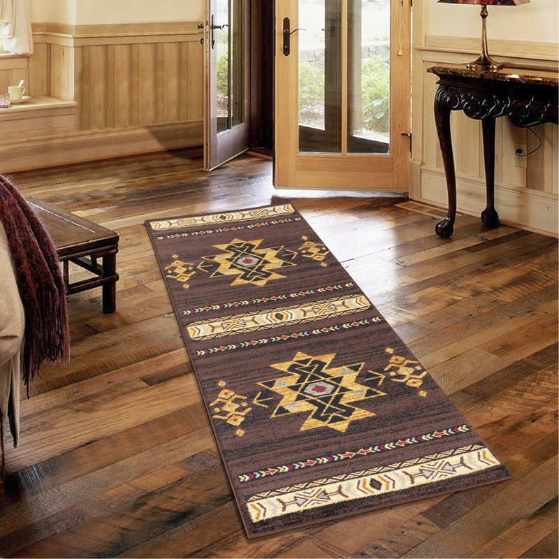 Tapis brun Southwest, Rectangle 5 pi 3 po x 7 pi 3 po