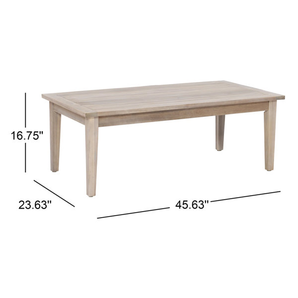 Joss Main Amina Outdoor Acacia Rectangular Coffee Table
