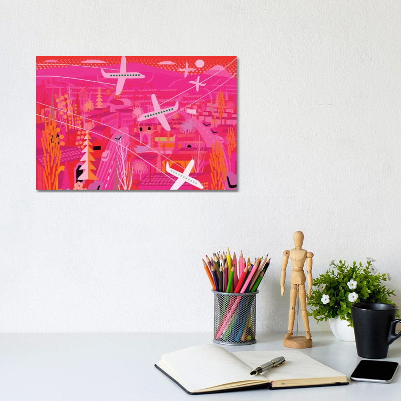 Fire In Los Angeles by Charles Harker - Wrapped Canvas Print, 20.32 cm H x 30.48 cm W