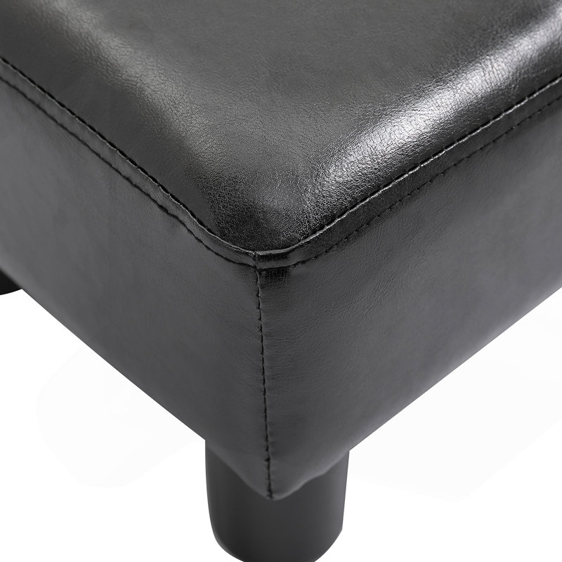Ottoman Foot Rest, Small Foot Stool with Faux Leather Upholstery