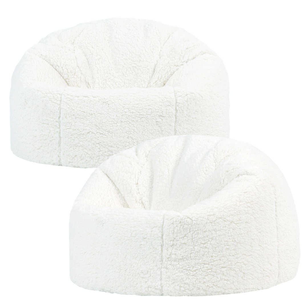 icon Kids Kingston Teddy Fleece Classic Bean Bag, Light Pink, Pack of 2
