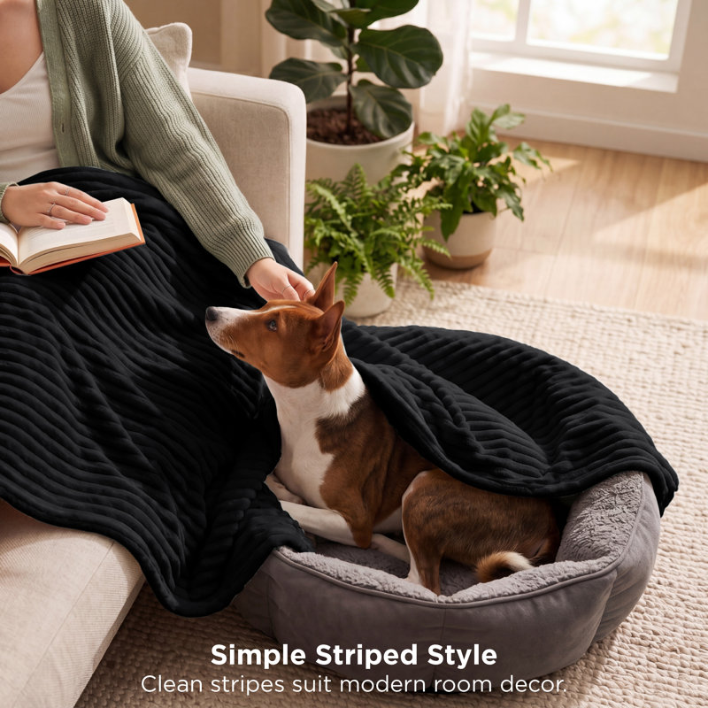 280gsm Bedsure Christmas Blanket with Striped Cute Plush Throw GentleSoft™️90% Flannel Fuzzy Warm Home Decor Winter Gift  