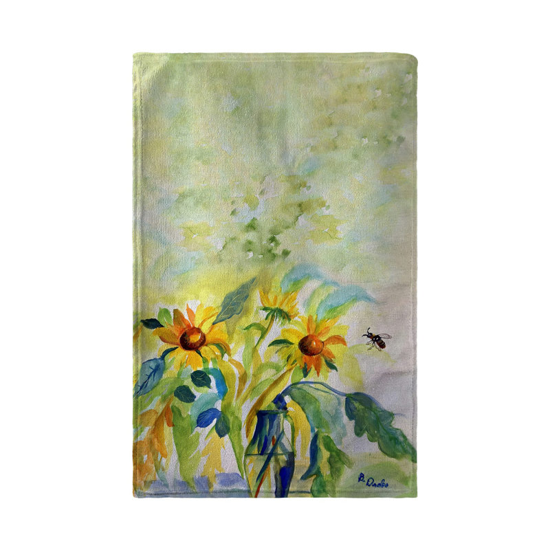 Serviette de cuisine tournesols et abeilles