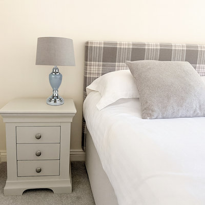 Zellner Pair 44Cm Grey Chrome Table Lamps