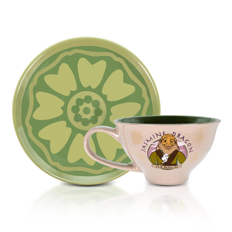 Ensemble de tasse à thé et soucoupe en céramique 12 oz Avastic: The Last Airbender Jasmine Dragon