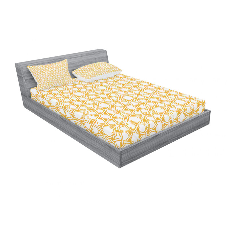 Microfiber Geometric Sheet Set, Full Sheet Set + Fitted Sheet + 2 Pillowcases