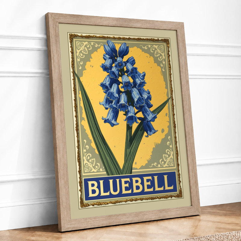 Bluebell Botanical - Framed Print, Oak, A4 - 29.7 x 21.0 cm
