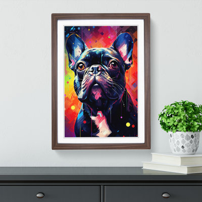 French Bulldog Futurism - Single Picture Frame Print on Wood