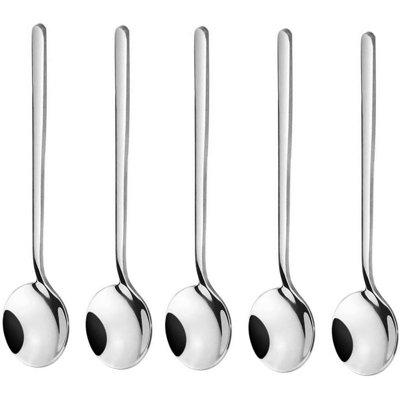 Ensemble de 10 cuillères à café en acier inoxydable 10 pièces 5,1 po - Finition miroir et cuillères à dessert