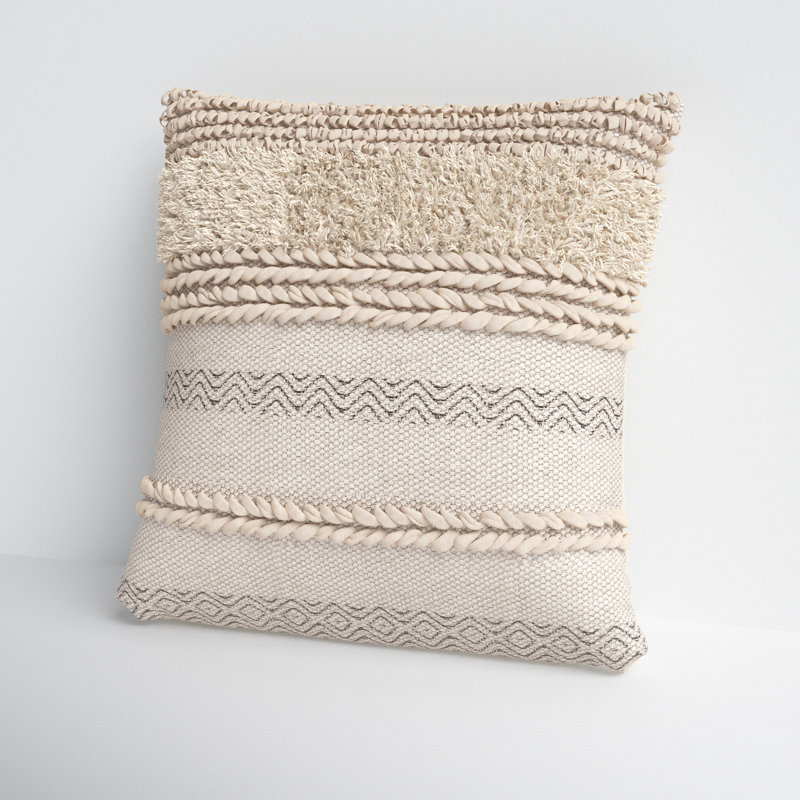 Venora Striped Cotton Reversible Throw Pillow, Polyester/Polyfill, 18" x 18"