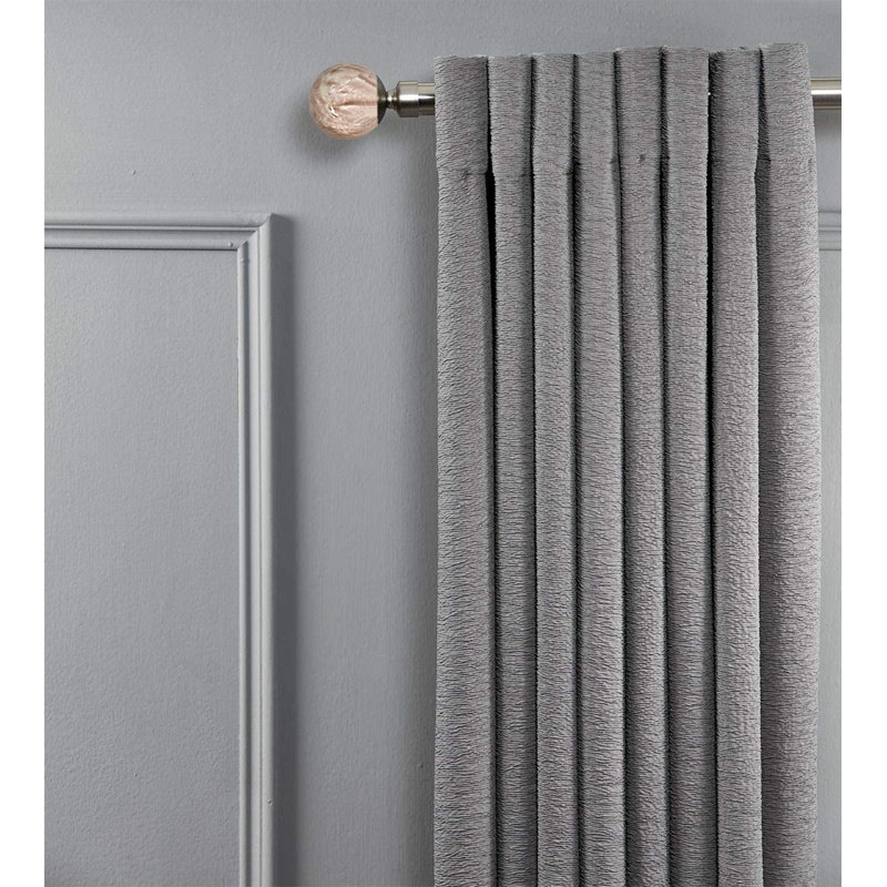 Ensemble de tringle à rideaux double fenêtre Linen Avenue - Travertin, nickel brossé, H 3,5 po x l 28 po x P 5 po