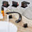 Juno Curved Black Bathroom Sink Faucet Dual Handle Deck-Mounted Design
