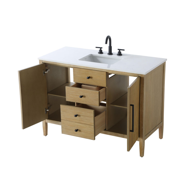 Meuble-lavabo simple 48 po, Lin chêne