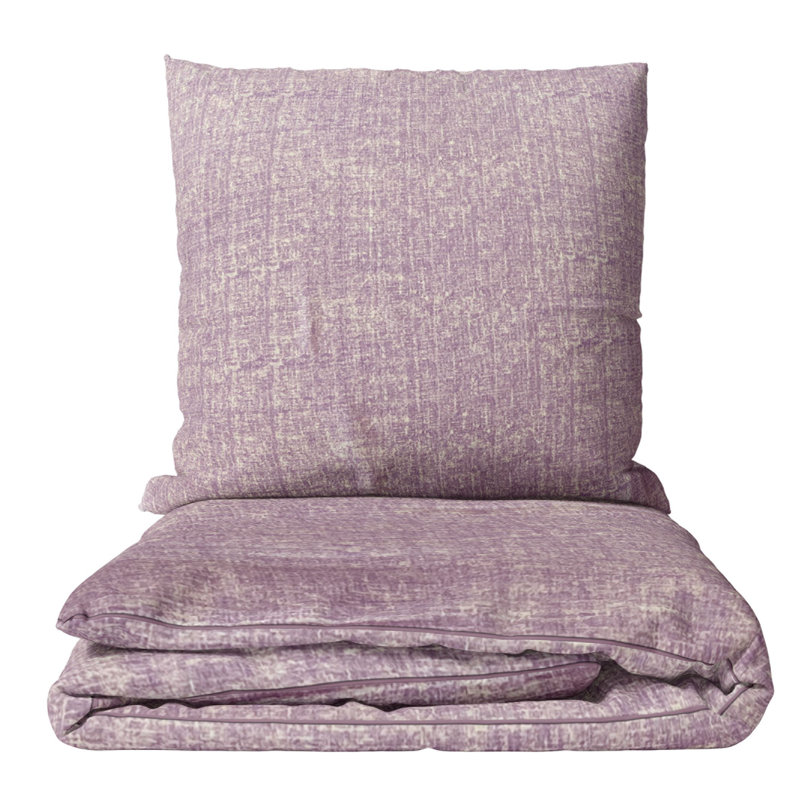Nettey Mottled Bed Linen with Piping, Purple, 135 x 200cm