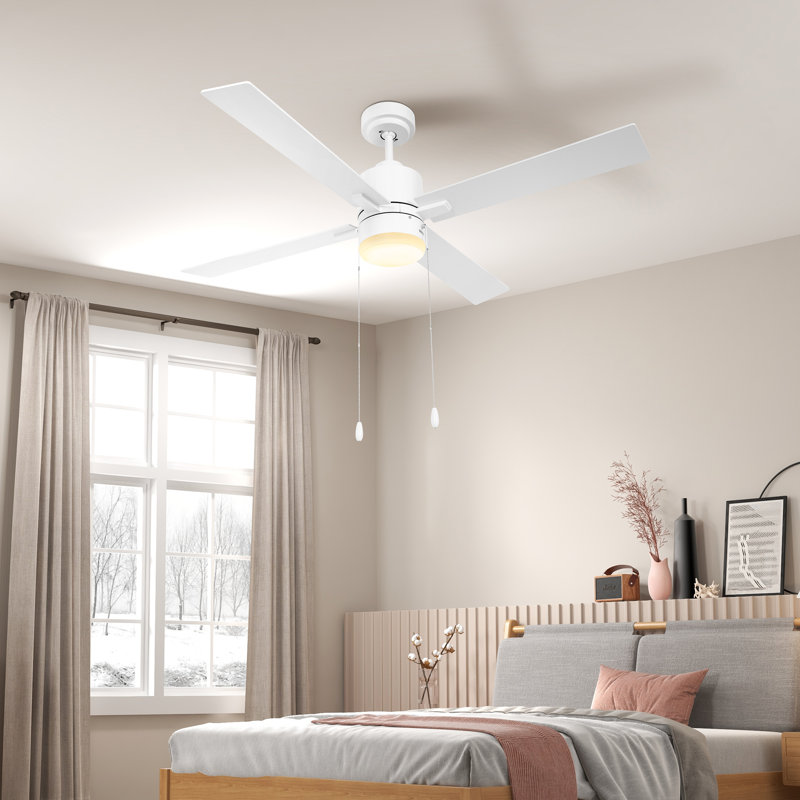 Caisha Ceiling Fan with LED Lights, White