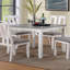 Ensemble de salle à manger 5 pièces 4 chaises de salle à manger avec coussins en tissu gris