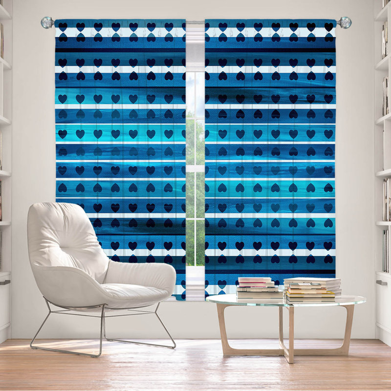 Rideau en polyester, Bleu, L 40 po x L 52 po