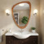 Miroir décoratif élégant en bois massif irrégulier pour une esthétique à la maison améliorée et un placement polyvalent-130556851-130556852