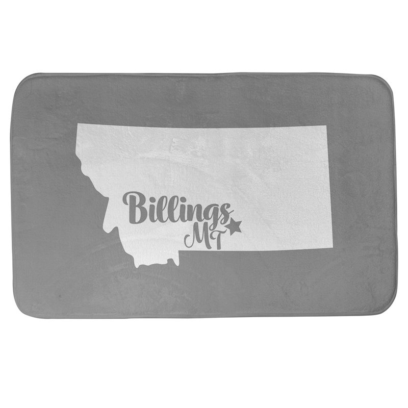 Tapis pour salle de bain ancrage alaska, l 21 po x L 34 po, Bleu, Billings Montana