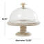 Mango wood cake stand with glass dome