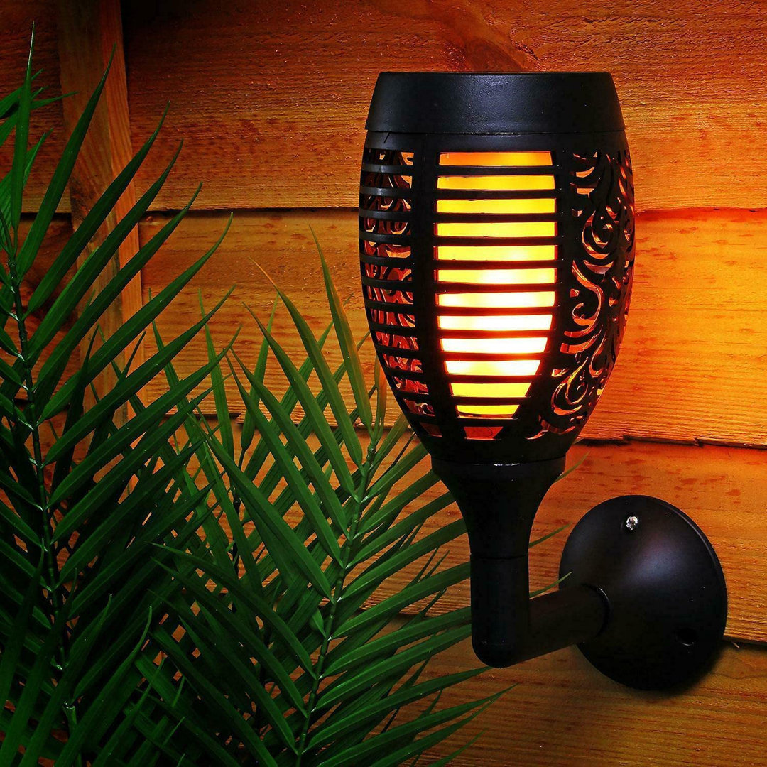 Skaggs Black 45cm H Solar Powered Integrated LED Outdoor Wall Lantern