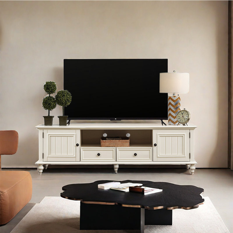 Modern style TV stand, Cream, 70.86'' W X 15.74'' D X 21.65'' H