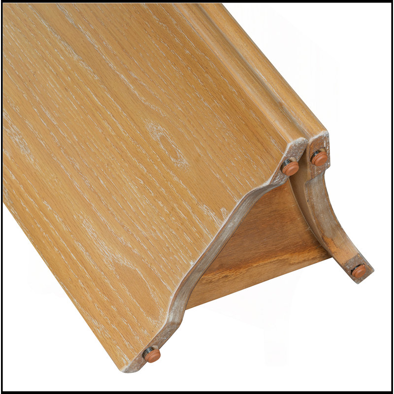 Console étroite, table de hall d'entrée avec plateau ovale en faux marbre, table de canapé rustique avec pieds incurvés, table d'appoint de couloir pour l'entrée et le salon (naturel et blanc)