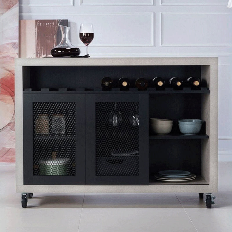 Armoire à vin / îlot de cuisine (noir), Noir