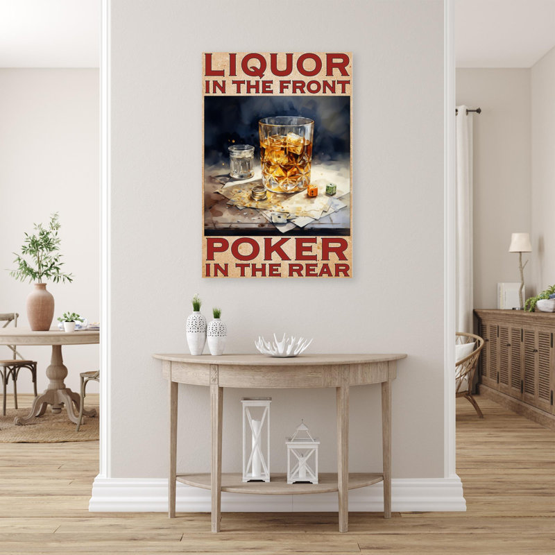 «Liquor In The Front Poker In The Back» - 1 pièce «Re Liquor in the Front Poker in the Back», impression sur toile tendue