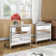 Yolanta 33" Mirrored Glass Nightstand with 3 Storage Drawers