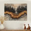 Paysage de forêt hivernale avec rivière Crystal II - décoration murale en bois forêt - sur bois de pin naturel-2050939410
