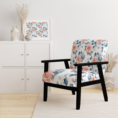 Chaise rembourrée pour fille avec accoudoirs vert pastel Rose