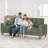  Oversize Sofa 101-inch Corduroy Sofa with 3 Seats, No Tool Assembly,Solid Wood Frame and Solid Wood Legs-Green-941353980