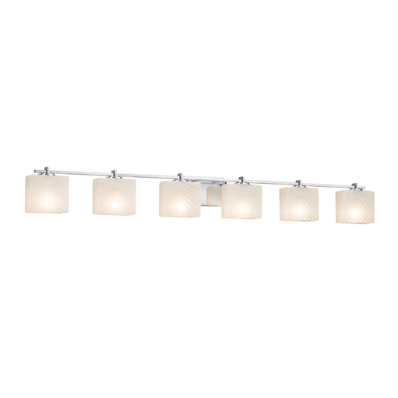Éclairage pour salle de bain 6 lumières Casson, Chrome poli, Tissage, Incandescent